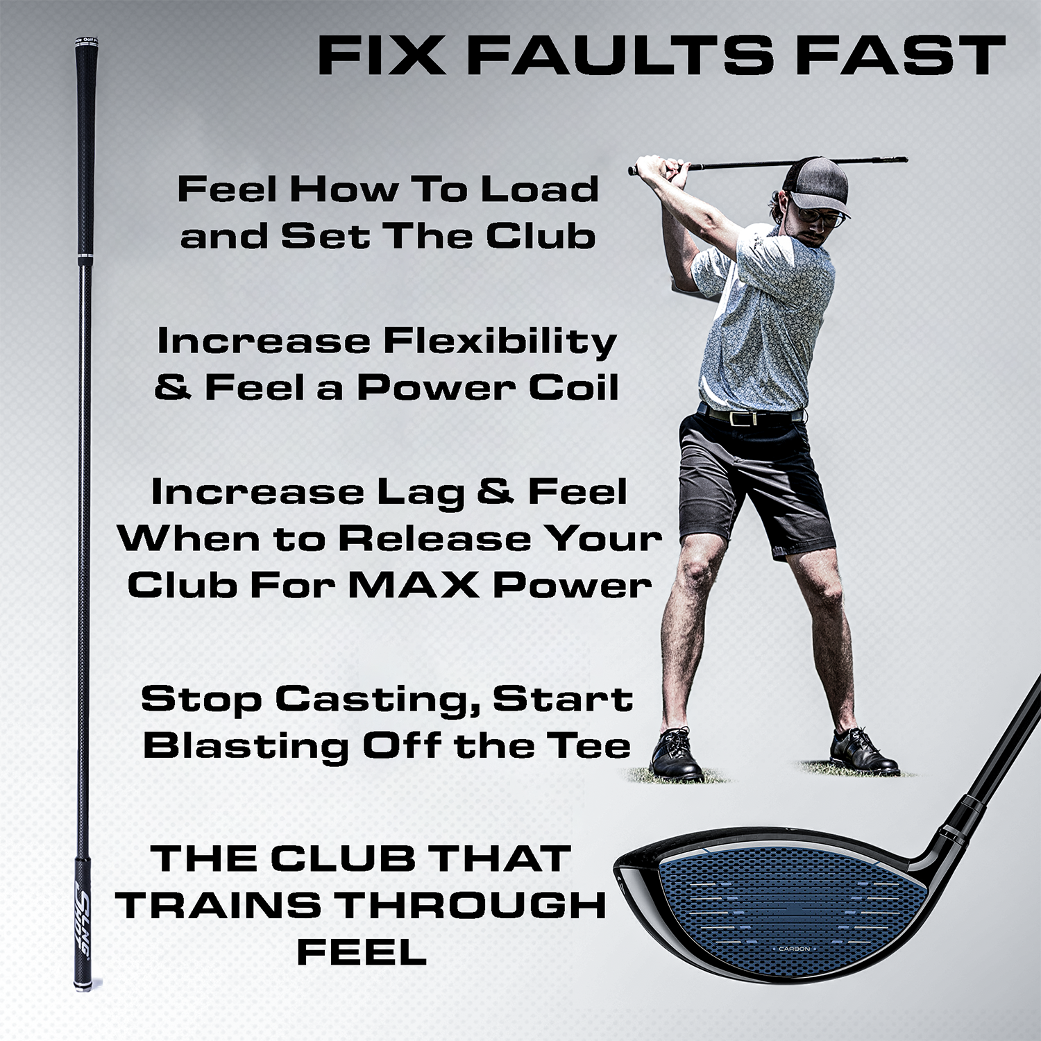 SlingShot ゴルフ 素振り棒 Phantom Phantom - Carbon Fiber Dynamic Golf Training Club – Golf SlingShot