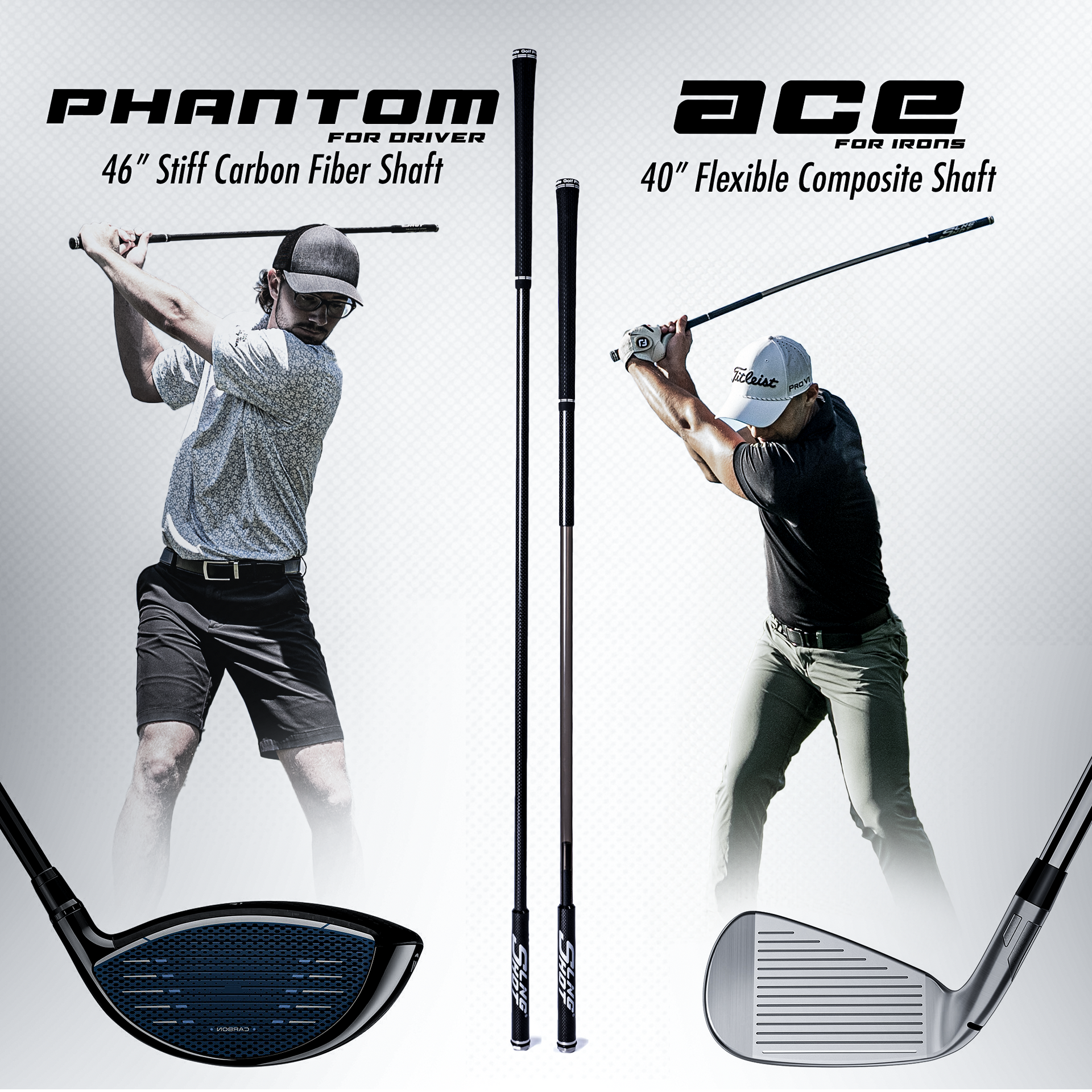 SlingShot ゴルフ 素振り棒 Phantom Best Golf Swing Trainer Combo Set | Golf Slingshot Ace +